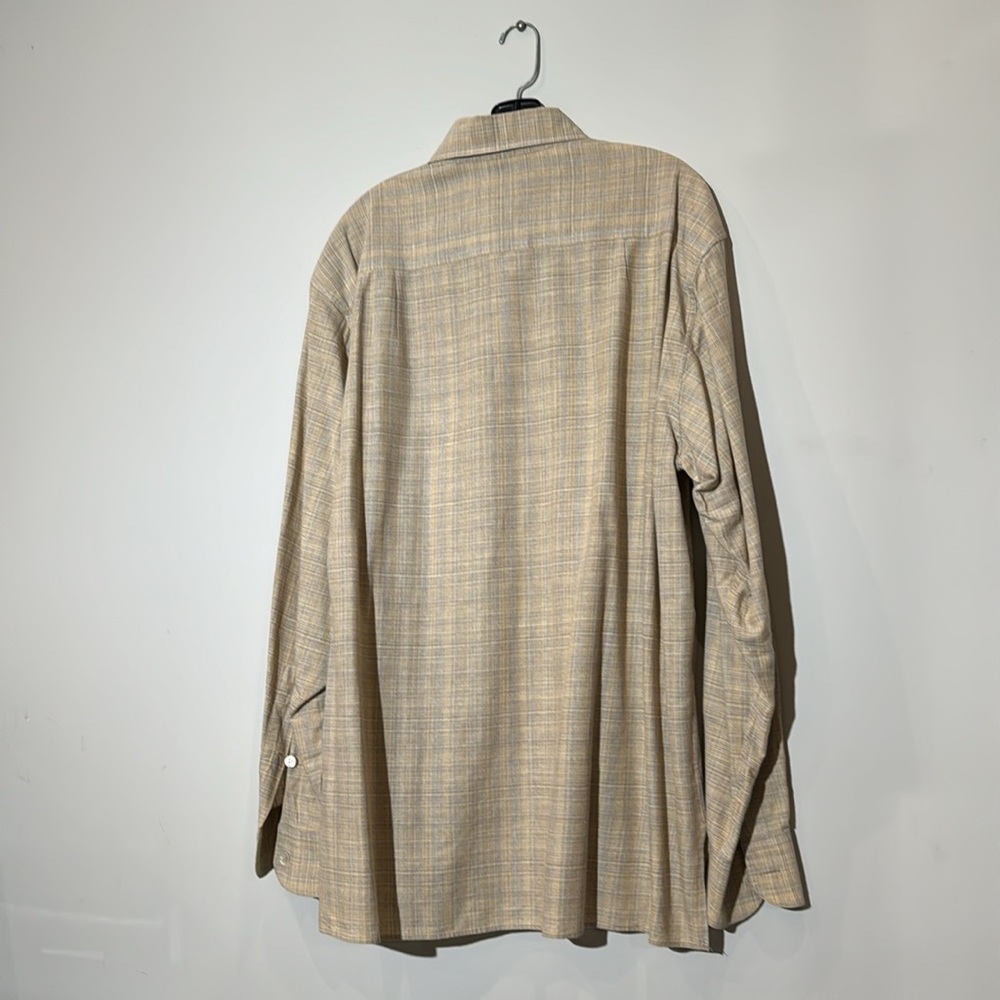 Ermenegildo Zegna Men’s Large Dress Shirt Tan and lite blue - Picture 7 of 7